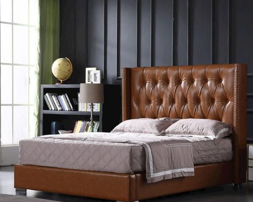 leather bed upholstery