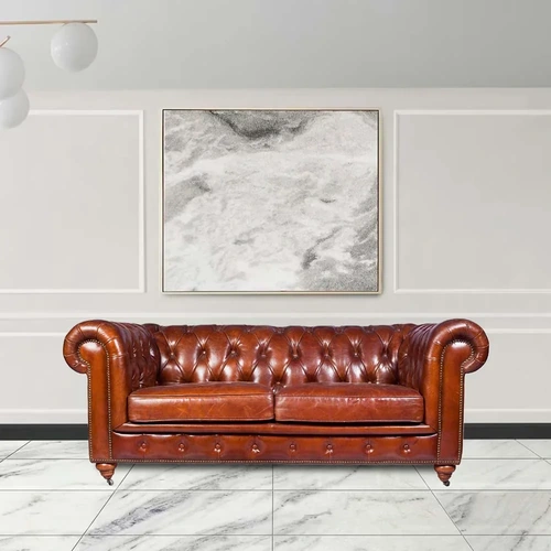 Classic Leather Look Sofa Upholstery